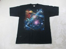 VINTAGE NASA Space Shirt Mens Extra Large Black Galaxy Planets Stars 90s*