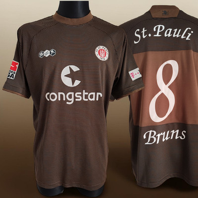FC St. Pauli Hamburg 2008/09 DYF Heim Trikot Matchworn Player Shirt #8 Bruns