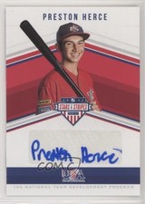 2018 Panini USA Baseball Stars & Stripes 41/100 Preston Herce #14NT-PH Auto 0l2