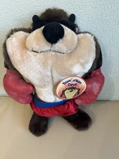Vintage 1988 Taz Mighty Star Plush 11” Boxing Gloves Tasmanian Devil With Tag!