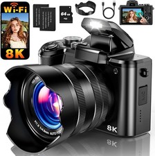 Digital Camera, 8K 88MP WiFi Cameras for Photography with 3.2" Touchscreen, Auto