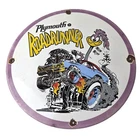 Vintage Rat Fink Sign - Plymouth Road Runner Hot Rod Gas Pump Porcelain Sign