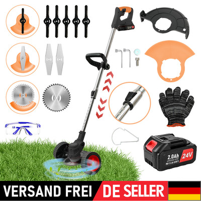 24V Rasentrimmer Trimmer Motorsense Akku Grasschneider Freischneider mit Akuu DE