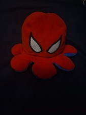 Spider-Man Reversible Octopus Plush Toy Red Blue Small Stuffed Animal