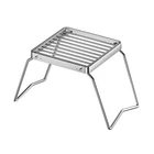Portable Stainless Steel Stove Set - Folding Pot Rack and BBQ Grill Tray - 4887