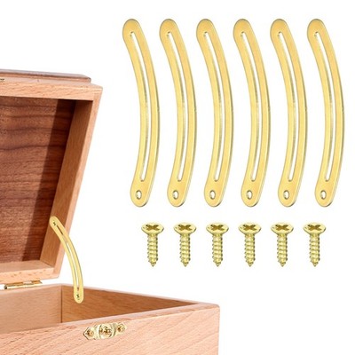 6Pcs Deckelstützen, 2.4'' Messing Scharniere für Schrank, goldfarben