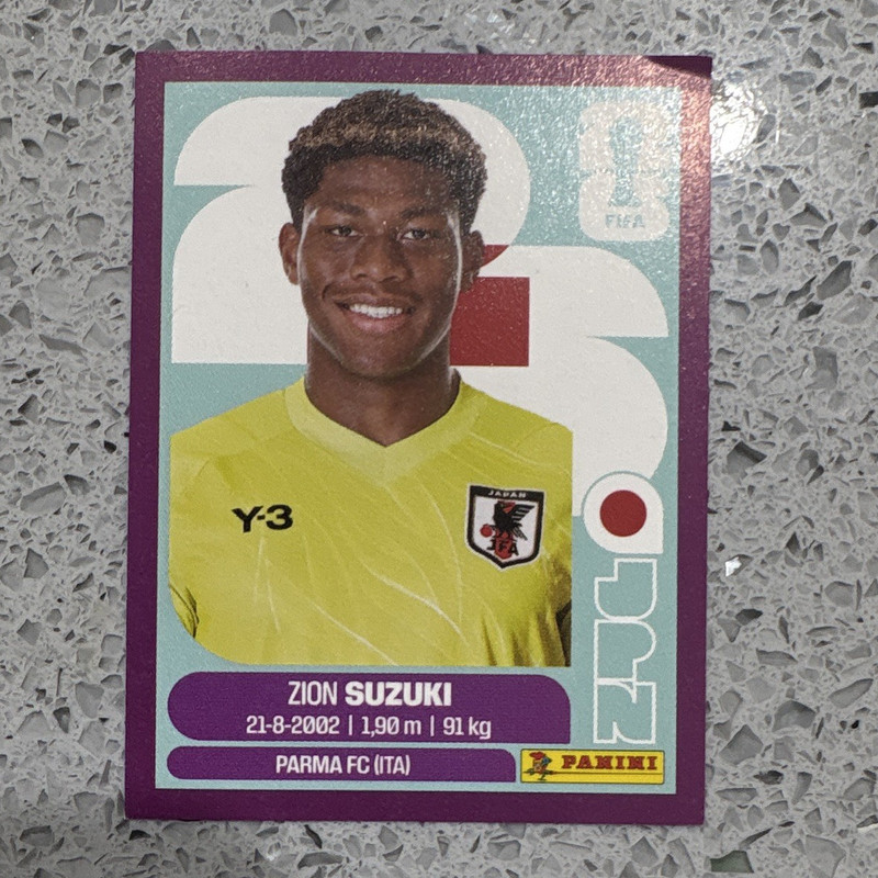 Panini Zion Suzuki #23 Soccer World Cup Card Japan FIFA JPN 2 PURPLE