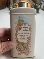 VINTAGE WOODS OF WINDSOR 1985 TALCUM POWDER WILD PEACH BLOSSOM 100G ENGLAND