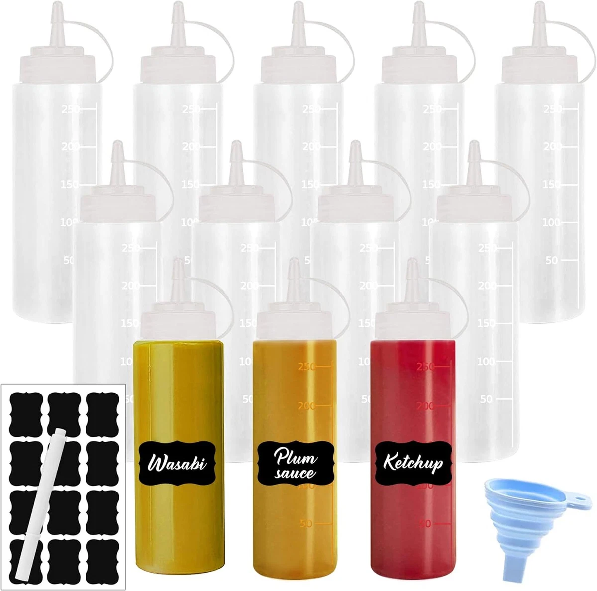 4 Pack 1 Oz Mini Squeeze Bottles Food Grade Translucent Bpafree, Mini