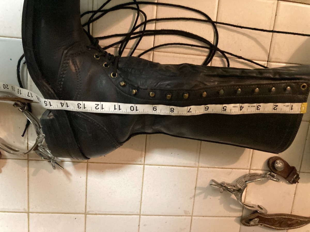 WESCO Good Vintage Lineman/Motorcycle Black Leather Boots 10