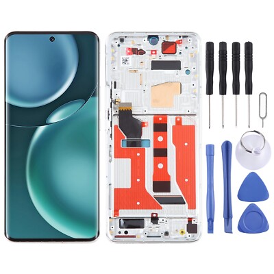 Original LCD Screen For Honor Magic4 Digitizer Full Assembly with Frame (Silver)