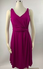 NEW Ann Taylor Raspberry Purple Gathered Dress 8 Petite