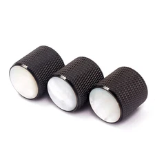 NEW 3-Pack Metal Dome Electric Guitar Volume Control Knobs Pearl White Top