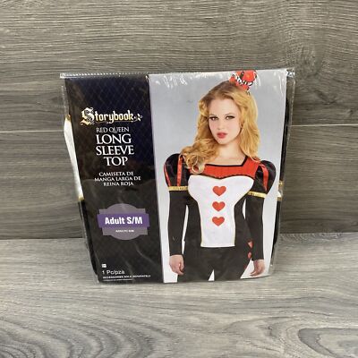 Storybook Red Queen Long Sleeve Top Adult S/M Halloween Cosplay Dress up