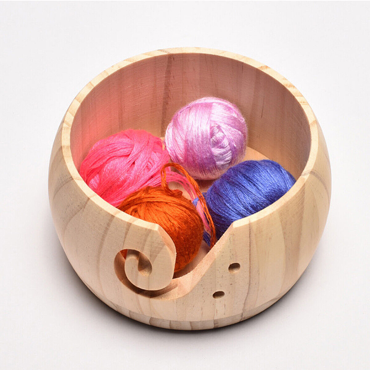 Wooden Yarn Bowl Wool Holder Organizer for Knitting Crochet Weaving