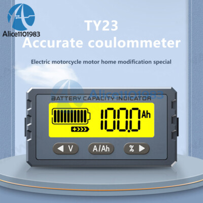 TY23  50A 100A  Coulometer Voltmeter Lifepo4 Battery Tester Capacity Indicator