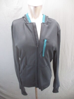 ADIDAS CLIMALITE Size S Women Gray Full Zip Stand Collar Pocket Track Jacket 567