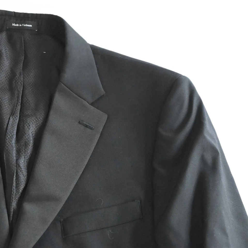 Pronto Uomo 43R 44R 37x30 Black Wool Blend Mens Formal Jacket Pants Tux Tuxedo - Image 2 of 4