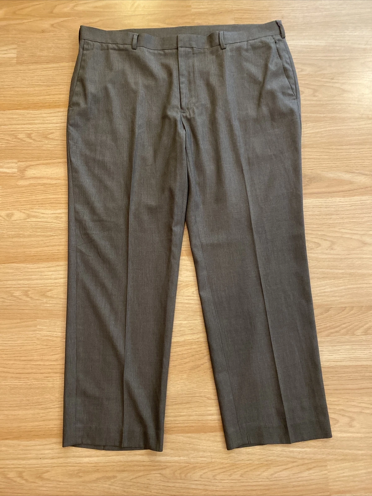 Perry Ellis Portfolio Mens Dress Pants 40X29 Flat Front Gray Casual Trousers