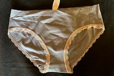 VICTORIA'S SECRET 2013 Size M Light Gray Seamless Lace Trim Hiphugger Panties