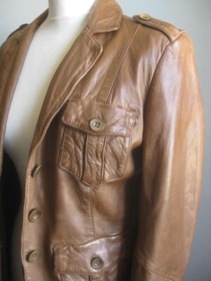 MASSIMO DUTTI LEATHER JACKET 8 10 blazer distressed boyfriend lamb soft camel