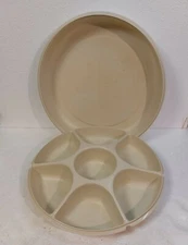 Vintage Tupperware Veggie, Relish, Chip And Dip Server 1666-2 1665-5 no Bowl