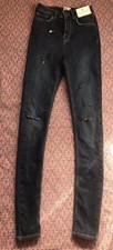 Image of Jack Wills Size 10 High Waist Super Skinny Jeans S 25R Fernham Dark Navy Indigo