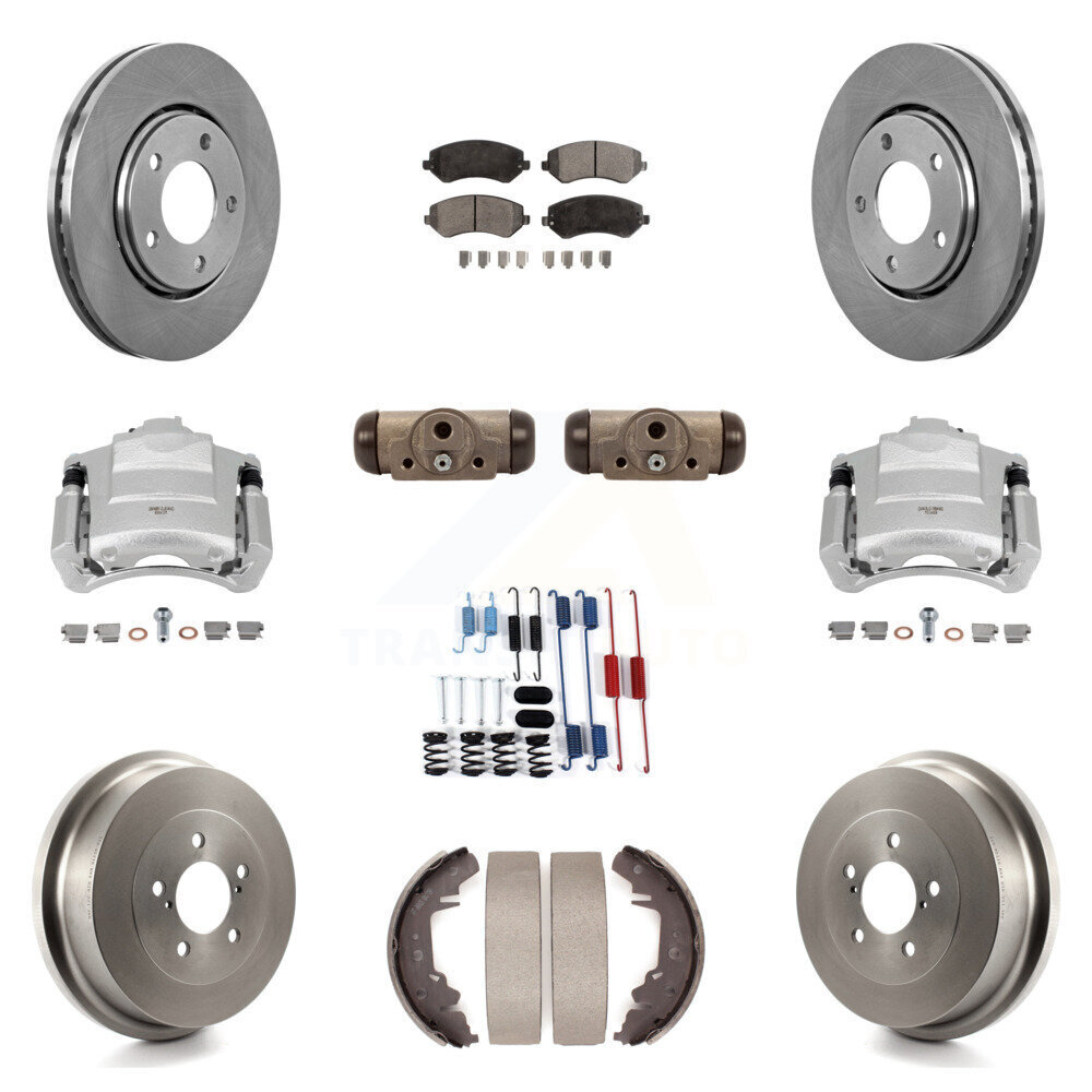 Front & Rear Brake Caliper Rotor Drum Pad Shoe Cylinder Kit for Town Vehicles