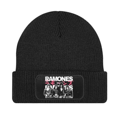 Ramones Rock Music Logo Schwarze Beanie Strickmutze - STRICK298