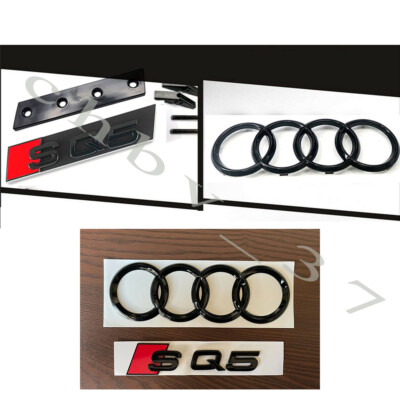 New Audi SQ5 Gloss Black Full Set Front Rear Badges Emblem Audi SQ5 Q5 2013-2020