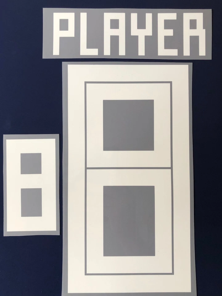 Set Flock Nameset weiß white Trikot jersey shirt 2018