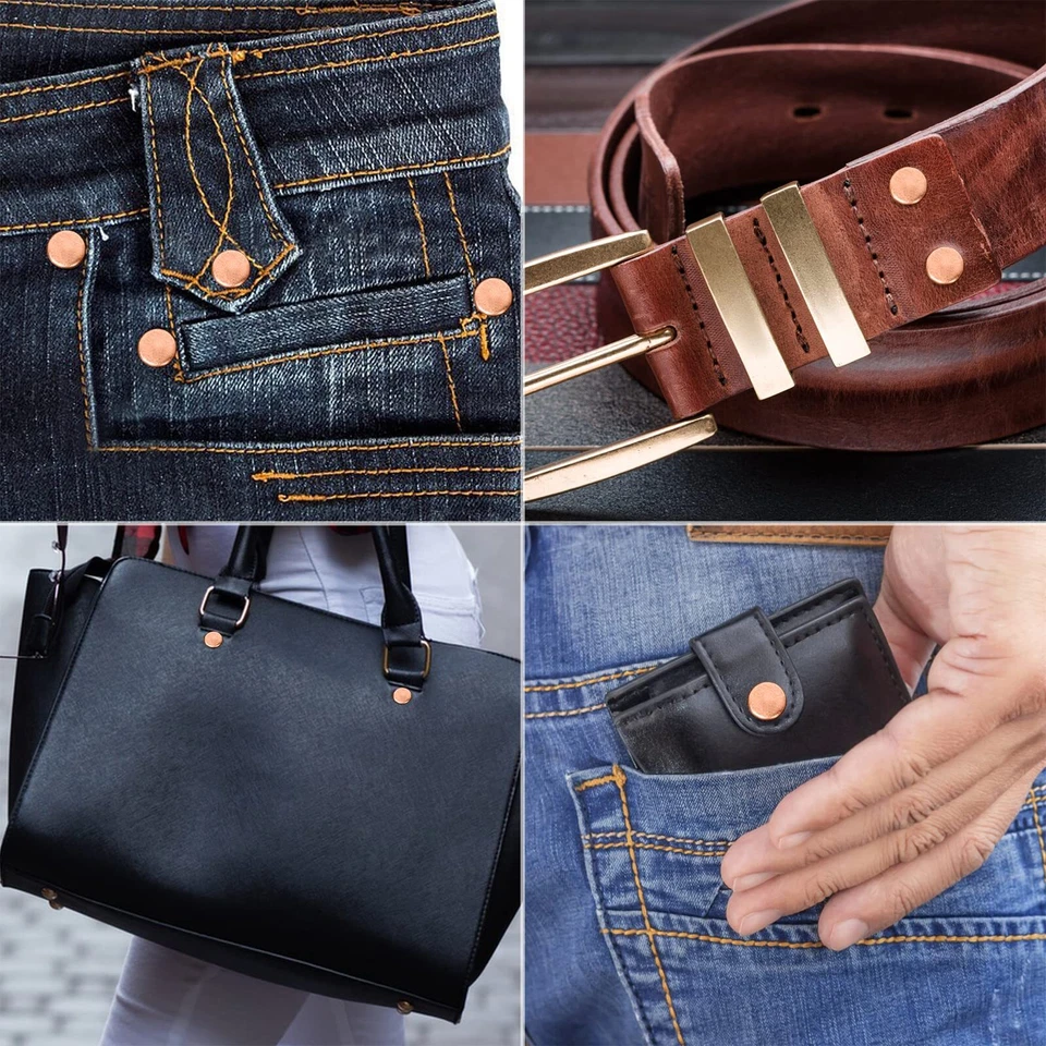 154pcs copper rivets for leather 12 smooth leather rivets without pattern pure - Image 4 of 4