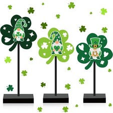 St Patricks Day Decorations,Green Shamrock Gnome Wooden Sign for St Patricks ...