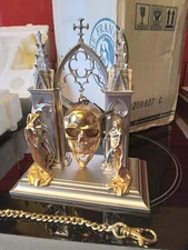 Franklin Mint Hour Of Destiny Skull Clock  Perfect Still In Original Box & paper