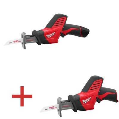 Milwaukee (2) M12 Cordless HACKZALL Reciprocating Saw 12V + 1 Battery Combo Kit