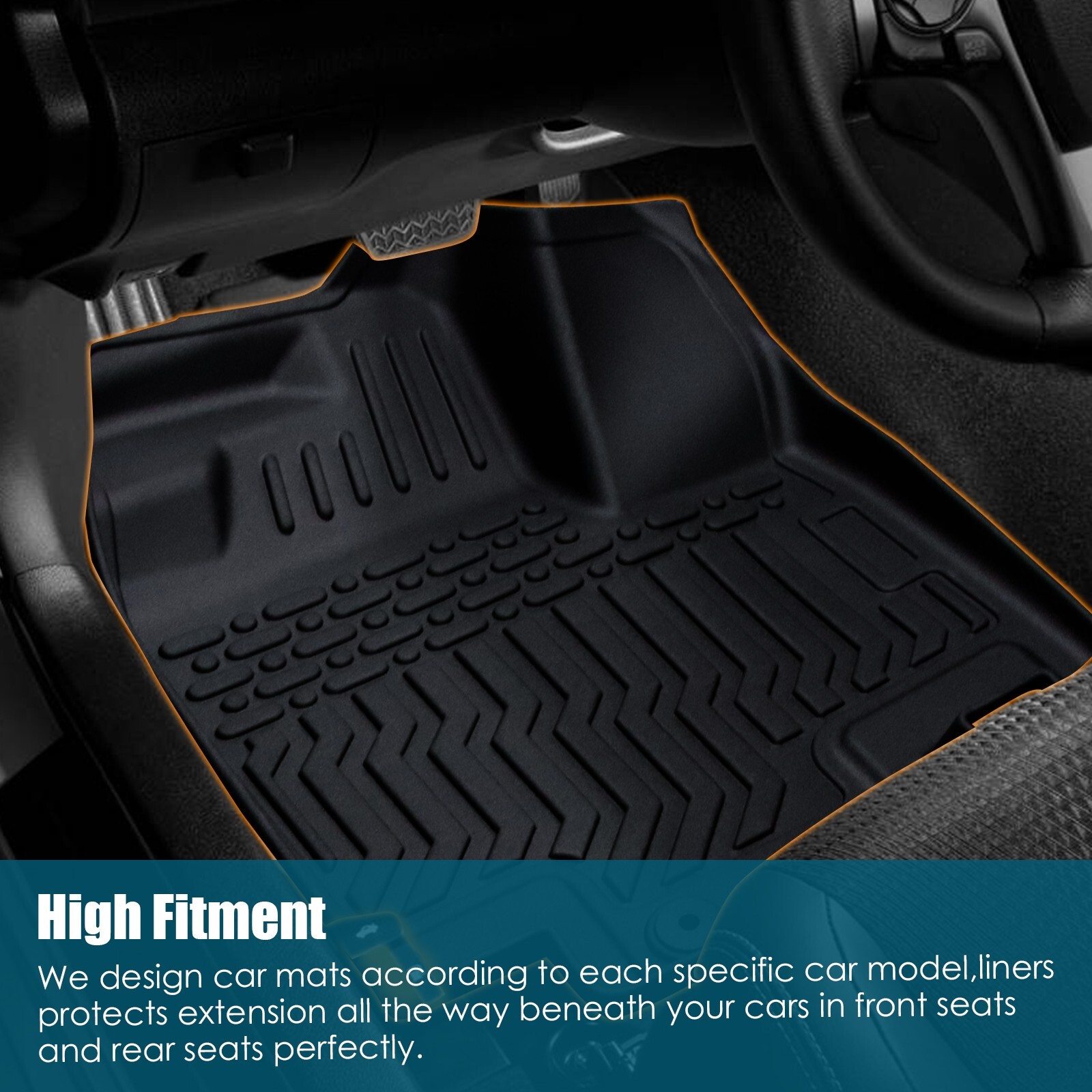 Fit 2022 2023 2024 Hyundai Tucson Floor Mats AllWeather TPE Rubber
