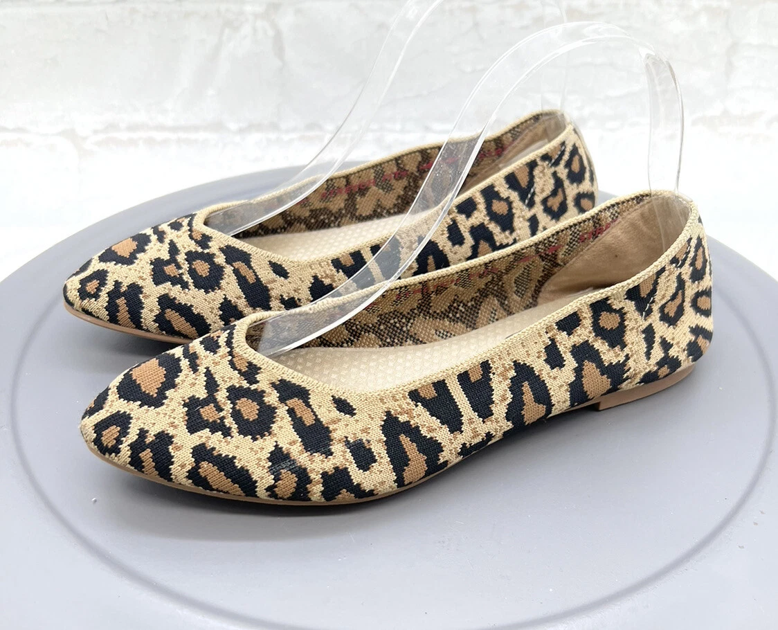 Skechers Shoes Cleo Claw Some Womens 7 Leopard Cheetah Stretch Fit Flats