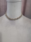 Vintage Signed Baublebar Gold Tone Rhinestone Choker Necklace — photo 3