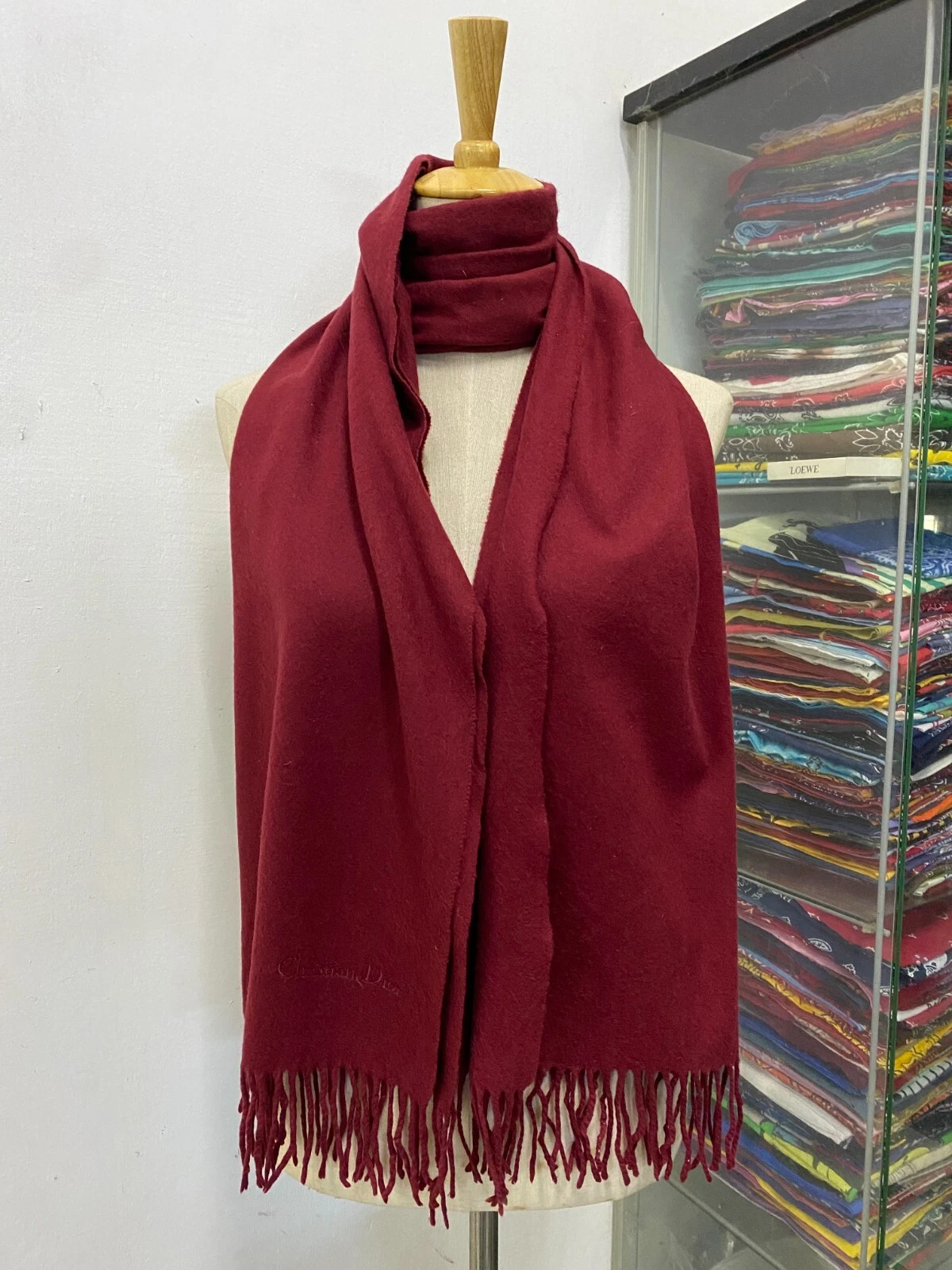 Authentique Christian Dior écharpe silencieux hiver col écharpe laine écharpes