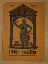 Coburger Heimatblätter Heft 2 Dezember 1921 Coburg Bayern Eigensdörfer Weinland