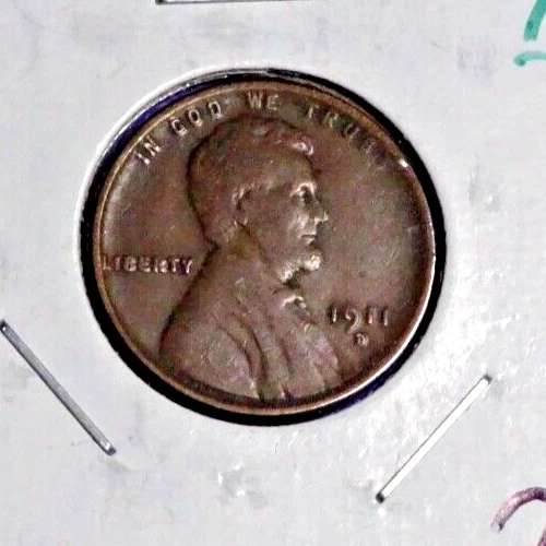 1911-D LINCOLN CENTS (PENNY) - (F) FINE OR BETTER  "U-GRADE"  CIRCULATED #2
