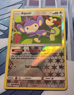 Pokemon TCG Aipom 169/236 Cosmic Eclipse Reverse Holo