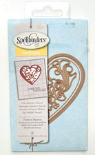 3 x 2-7/8in 2pc Metal Heart Die by Spellbinders Gently Used "Vines of Passion"
