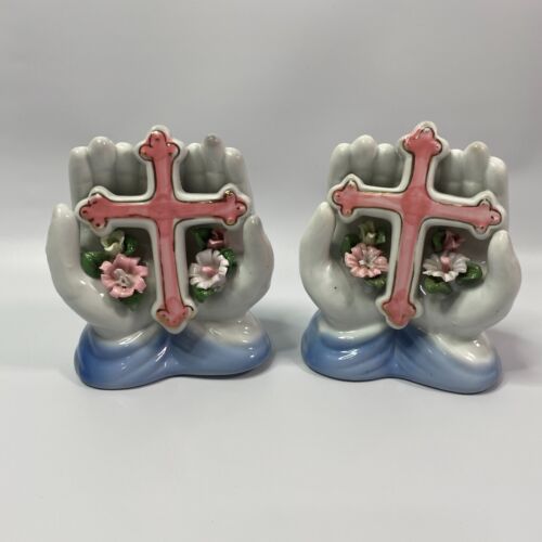 Hands Holding Cross Set Sophia-Ann Religious Christian Vintage Southern Gothic