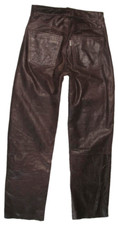 SPECKIGE / ENJOY / LEDERJEANS / Nubuk- Lederhose in dkl.-braun in ca. W27 / L31