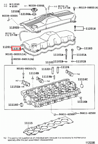 Genuine LandCruiser HDJ100 1HD FTE 4.2 Diesel Rocker Cylinder Head Cover Gasket - Picture 3 of 8