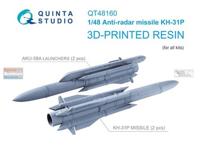 QTSQT48160 1:48 Quinta Studio KH-31P Anti-Radar Missile Set with Launchers
