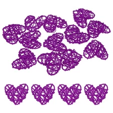 12-Pack Heart Wicker Rattan Balls 2.4 Inch for DIY[Lilac]