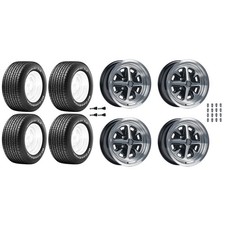 Moray Wheels Magnum Gt4 15x6 Polishgloss Black 4-lug Wheel Kit Mustang 65-...