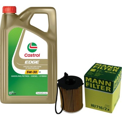 MANN Inspektionspaket 5L CASTROL EDGE 5W-30 C3 für Mazda 5 1.6 CD 3 Suzuki